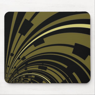 Mousepad Black Green Gold Deco