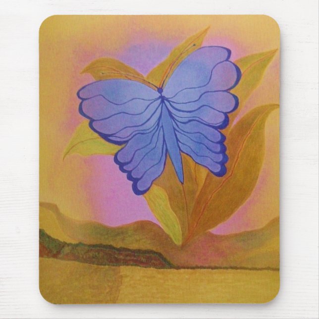 MOUSEPAD,BLUE BUTTERFLY MOUSE MAT (Front)