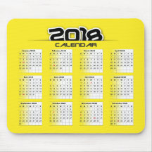 Mousepad Calendar 2018