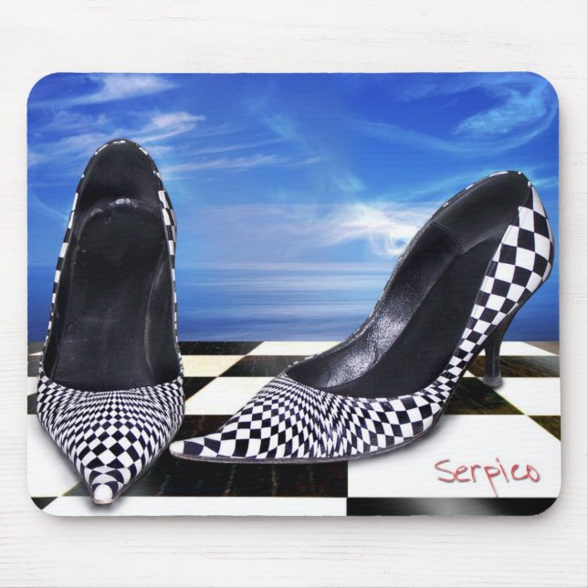 Mousepad-Chequered Designed Shoe Mouse Mat (Front)