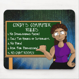 Mousepad: Cindy's Computer Rules Mouse Mat