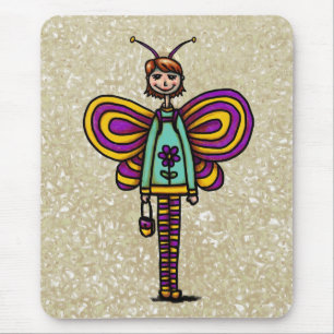 Mousepad, Cute Girly Butterfly Costume Mouse Mat