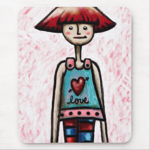 Mousepad, Cute Red Headed Girl Mouse Mat
