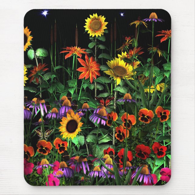 Mousepad Floral Flowers At Night Half 2 (Front)