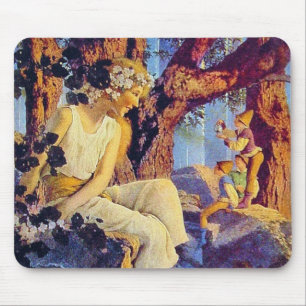 Mousepad: Girl with Elves - by Maxfield Parrish Mouse Mat