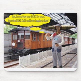 Mousepad.  Happy Father's Day.  cow/conductor Mouse Mat