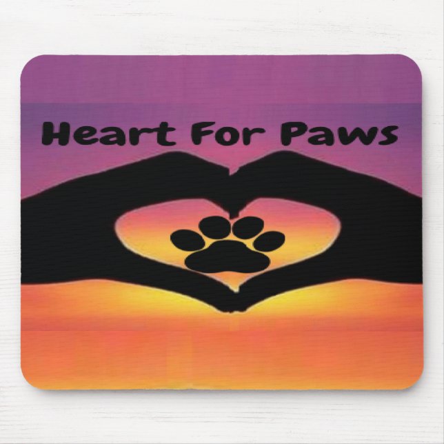 Mousepad Heart For Paws (Front)