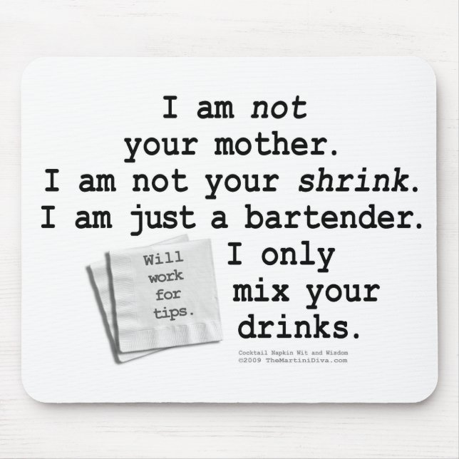 Mousepad - I'M A BARTENDER (Front)