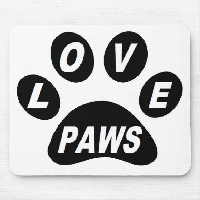Mousepad Love Paws on Paws Black (Front)