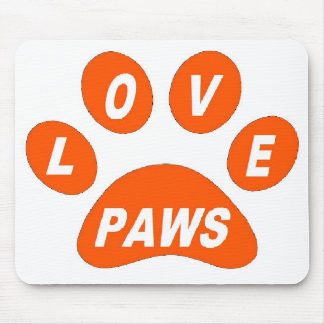 Mousepad Love Paws on Paws Orange (Front)
