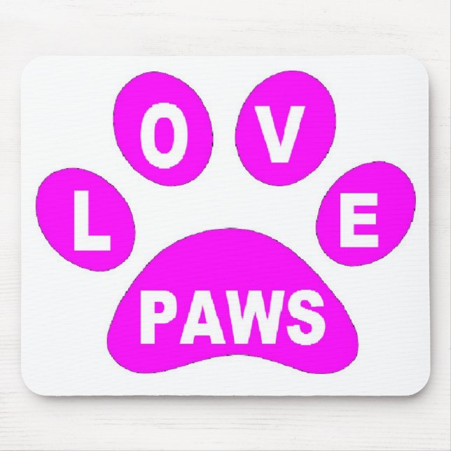 Mousepad Love Paws on Paws Pink (Front)