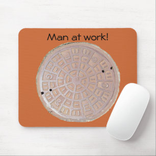 Mousepad - Man at work (manhole)