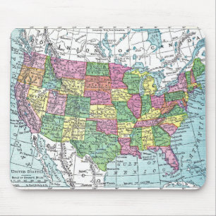 Mousepad:  Map of United States, 1921 Mouse Mat