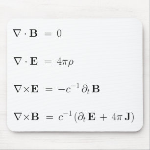 Mousepad, Maxwell's equations, white Mouse Mat