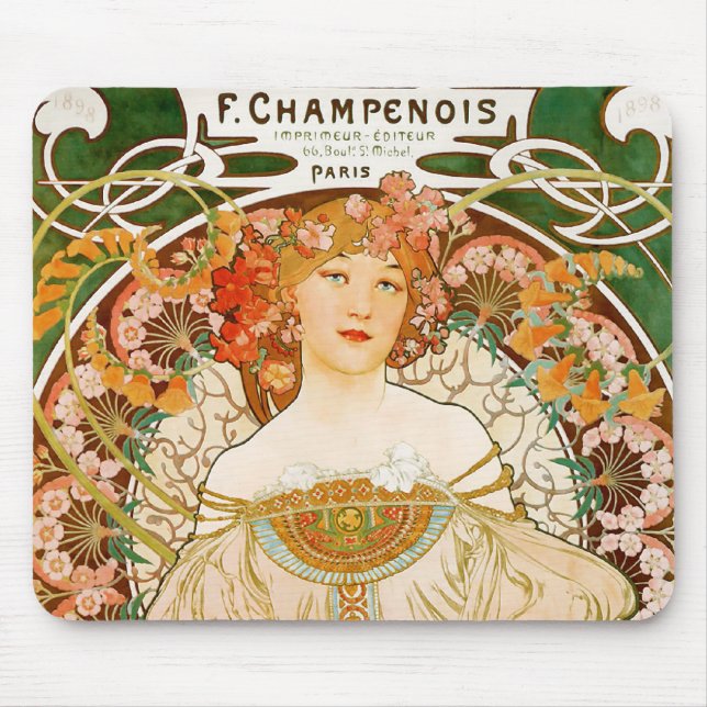 Mousepad: Mucha - Champenois Mouse Mat (Front)
