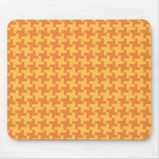 Mousepad, Orange Dogstooth Check Pattern Mouse Mat
