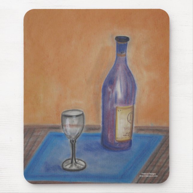 Mousepad: original art designs Wine glass still Mouse Mat (Front)