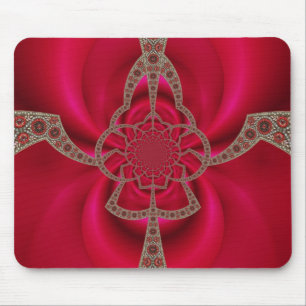 Mousepad Pink Red Abstract Pattern