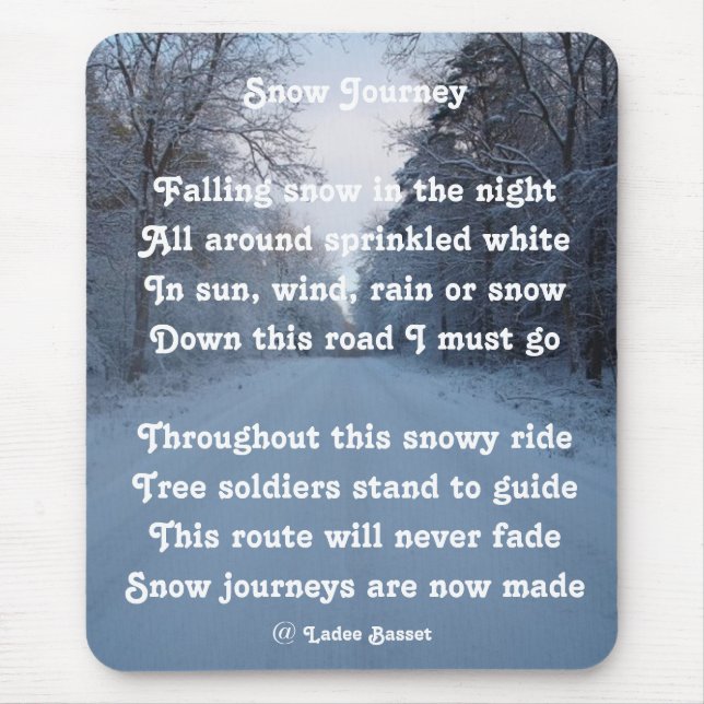 Mousepad Poem Snow Journey By Ladee Basset (Front)