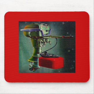 Mousepad Retro Outboard Motor & Red Metal Gas Tank