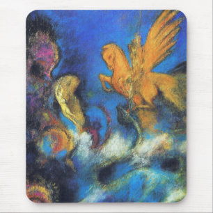 Mousepad: Roger & Angelica 2 by Odilon Redon Mouse Mat