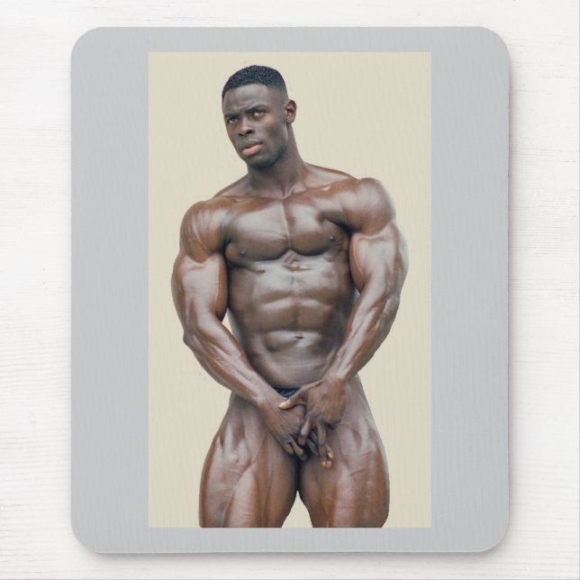 Mousepad, Sam Addo, bodybuilder S39B Mouse Mat (Front)