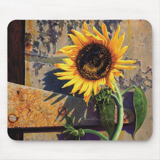 Mousepad Sunflower Flower Painting Camille Engel (Front)