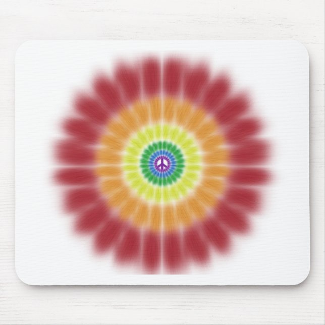 Mousepad, Tie Dye Peace Rainbow Explosion Mouse Mat (Front)