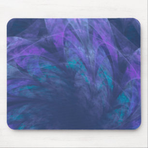 Mousepad Transparent Blue Petals Fractal