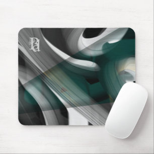 Mousepad Trend Abstract Art Black White Green