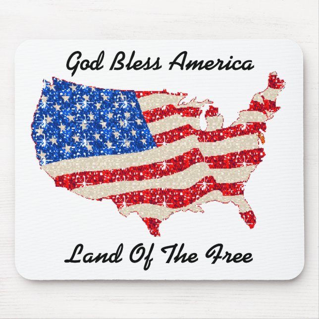 Mousepad USA Flag God Bless America (Front)