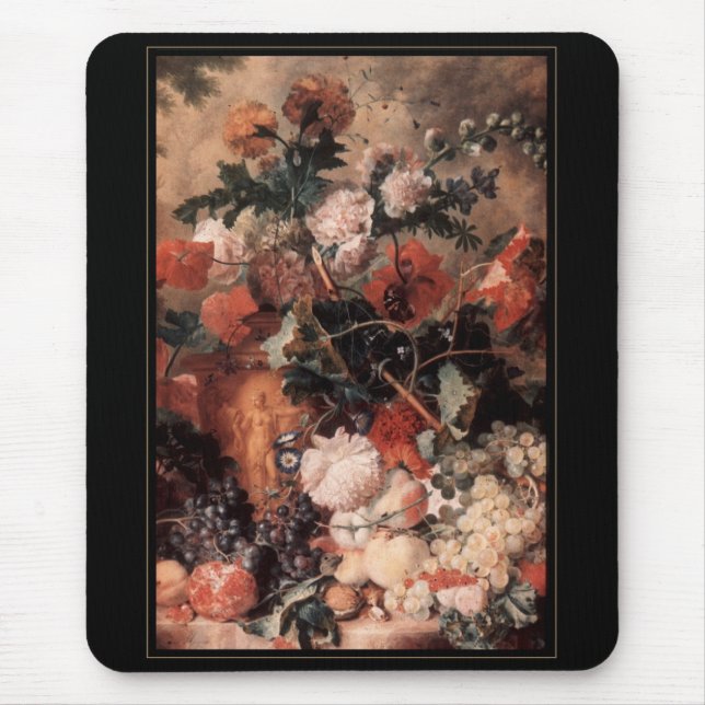 Mousepad Vintage Art Still Life Flowers (Front)