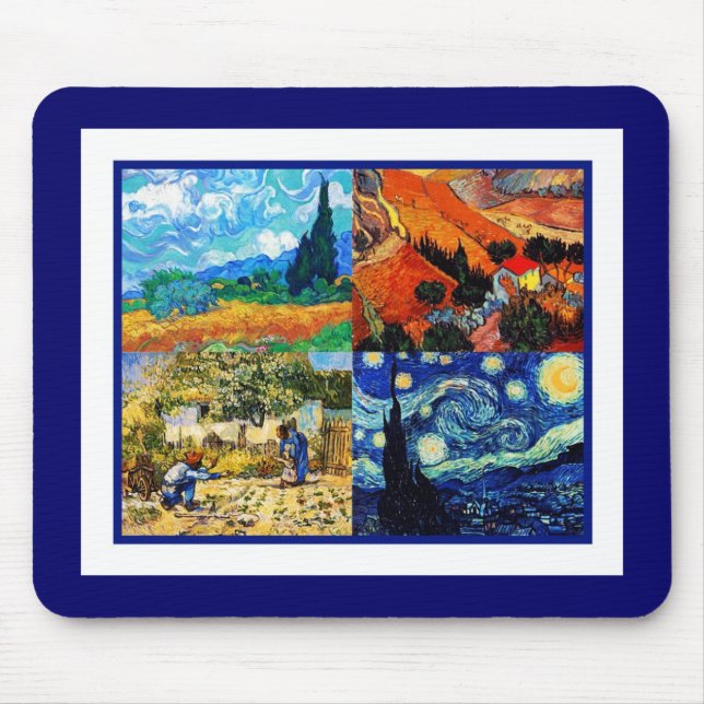 Mousepad Vintage Art Van Gogh Collage (Front)