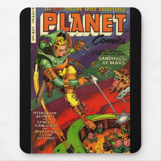 Mousepad Vintage Comic Book Covers (Front)
