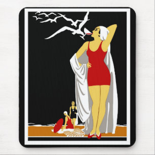 Mousepad Vintage New York Red Bathers