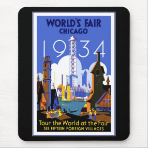 Mousepad Vintage Travel Chicago 1934