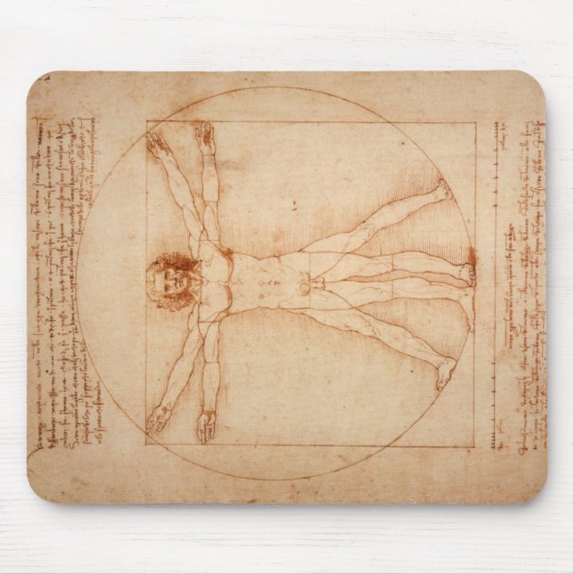 Mousepad Vitruvian Man by Leonardo da Vinci (Front)