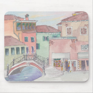 Mousepad Watercolor Sketch "Shopping/Italy"