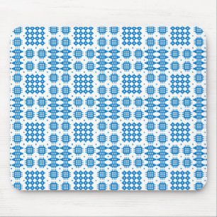 Mousepad: Welsh Tapestry Pattern, Bright Blue Mouse Mat