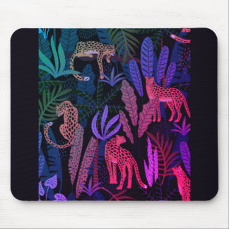Mousepad with colourful cheetahs in the jungle