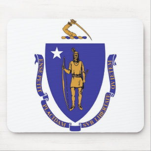 Mousepad with Flag of Massachusetts State - USA