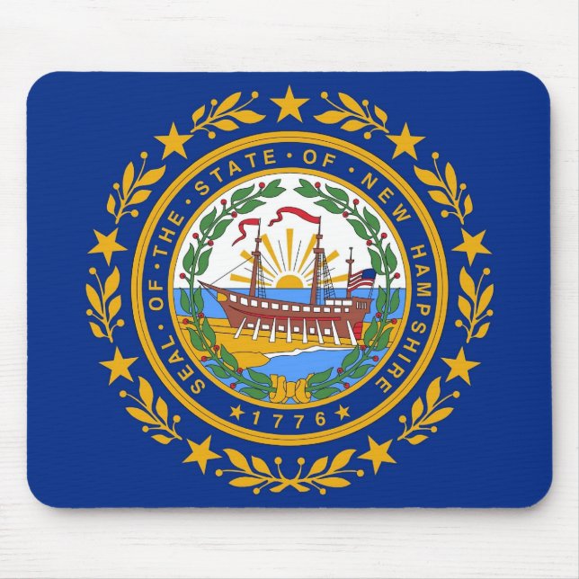 Mousepad with Flag of  New Hampshire State - USA (Front)