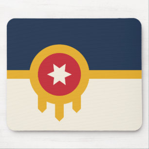 Mousepad with Flag of Tulsa, Oklahoma