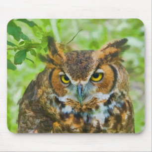 Mousepad with Great Horned Owl
