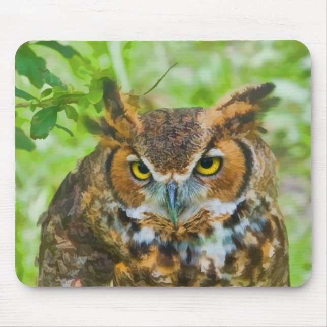 Mousepad with Great Horned Owl (Front)