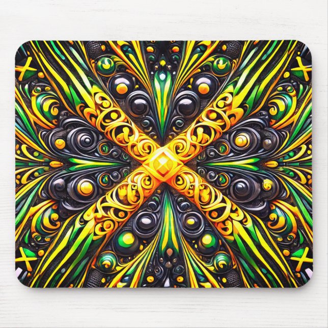 Mousepad with Jamaican Colours Design (Front)