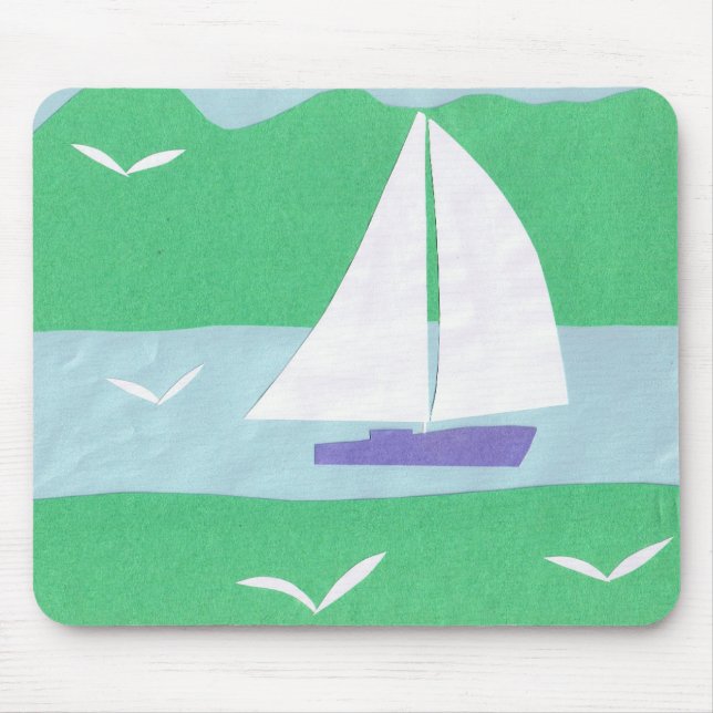 Mousepad with Sailboat Design (Front)