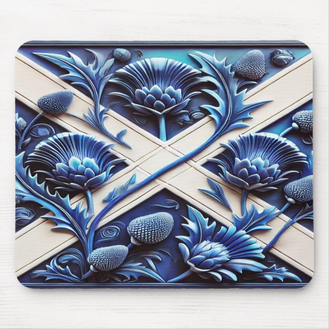 Mousepad with Scottish Thistles Design (Front)