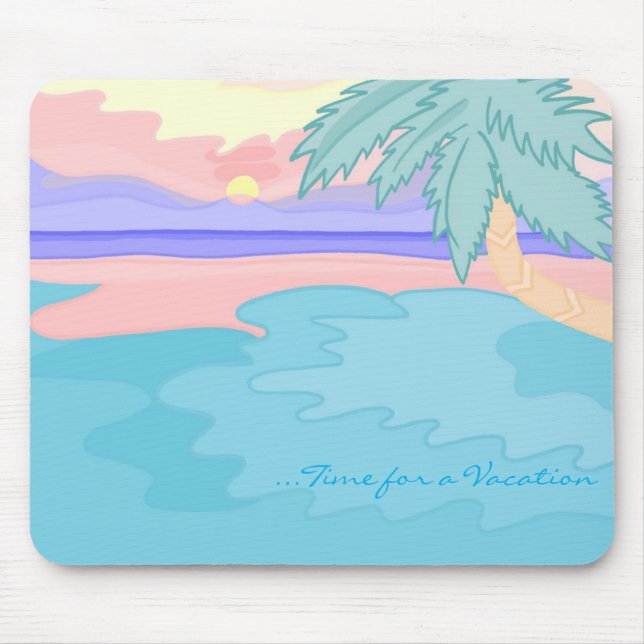 Mousepad with Sunset on the Beach design (Front)