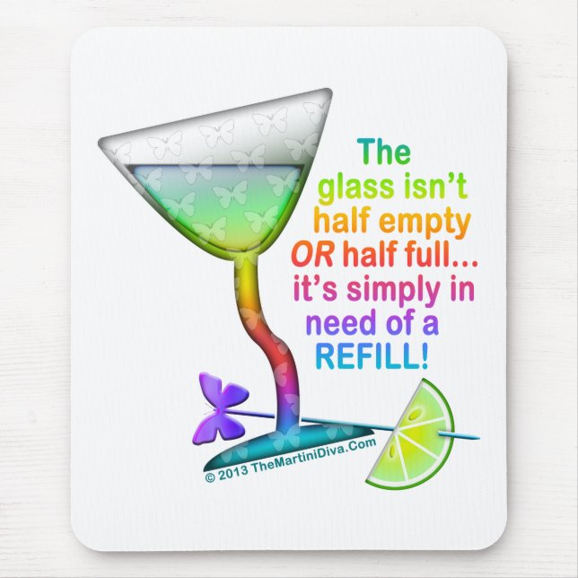 MOUSEPADS - GLASS HALF FULL (Front)